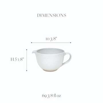 Casafina Ceramic Stoneware 2.2-Qt Batter Bowl - Fattoria Collection, White | Microwave & Dishwasher ...