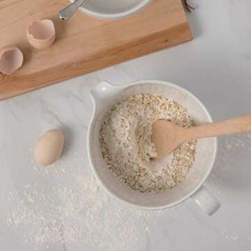 Casafina Ceramic Stoneware 2.2-Qt Batter Bowl - Fattoria Collection, White | Microwave & Dishwasher Safe Bakeware | Food Safe Glazing | Restaurant Quality Serveware