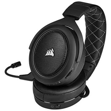Corsair HS70 Pro Wireless Gaming Headset - 7.1 Surround Sound Headphones for PC, MacOS, PS5, PS4 - Discord Certified - 50mm Drivers – Carbon,Black