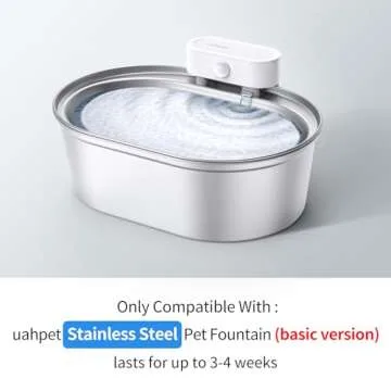 uahpet Stainless Steel Cat Water Fountain Replacement Filters 6 Pack with 8 Filter Sponges (water di...