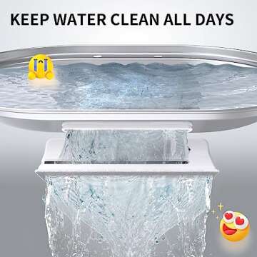 uahpet Stainless Steel Cat Water Fountain Replacement Filters 6 Pack with 8 Filter Sponges (water dispenser is not included), Compatible with uahpet Stainless Steel Pet Fountain (basic version)