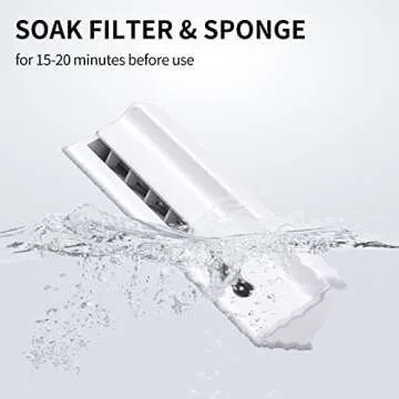 uahpet Stainless Steel Cat Water Fountain Replacement Filters 6 Pack with 8 Filter Sponges (water dispenser is not included), Compatible with uahpet Stainless Steel Pet Fountain (basic version)