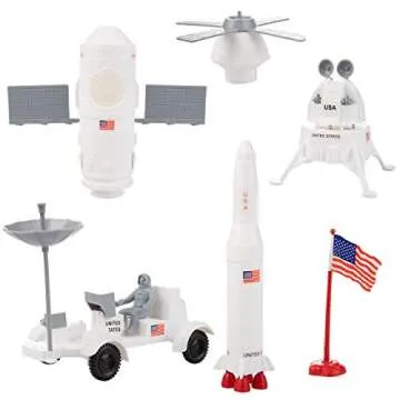 Astronaut & Space Toy Action Figure Playset- 60pc Set Includes Astronauts, Rockets, Spaceship Shuttle, Satellites & More- Great for Imaginative Play, School Projects, Dioramas, Birthday Gifts for Kids