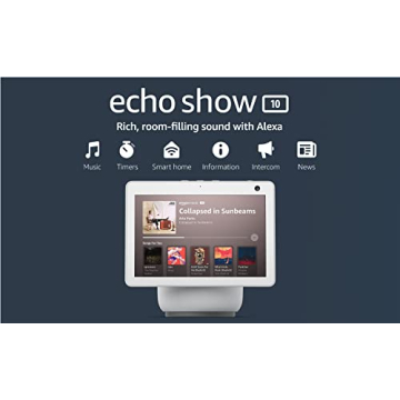 Amazon Echo Show 10 (newest model), HD smart display with premium sound, motion and Alexa, Glacier White