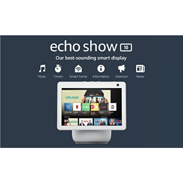 Amazon Echo Show 10 (newest model), HD smart display with premium sound, motion and Alexa, Glacier White