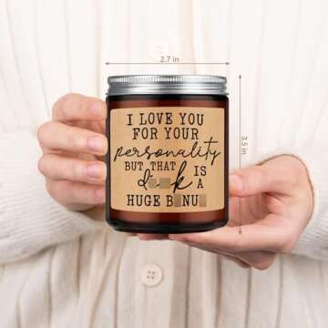 LEADO Candles for Men, Funny Mens Valentines Gifts for Boyfriend, Valentines Gifts for Him, Husband Candle - Thoughtful Anniversary, Birthday Presents for Husband, Boyfriend, Blue Collar, Gay