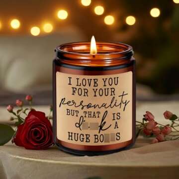 LEADO Candles for Men, Funny Mens Valentines Gifts for Boyfriend, Valentines Gifts for Him, Husband Candle - Thoughtful Anniversary, Birthday Presents for Husband, Boyfriend, Blue Collar, Gay