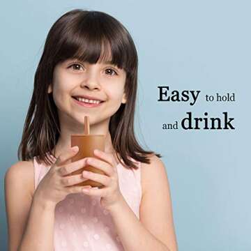 Geiserailie Mini Silicone Toddler Cups with Straw 3-Pack