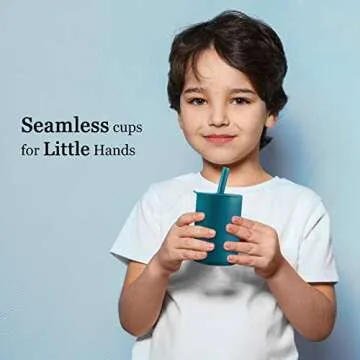 Geiserailie Mini Silicone Toddler Cups with Straw 3-Pack