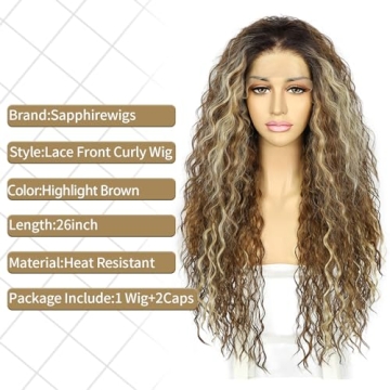 SAPPHIREWIGS Long Curly Lace Front Wig for Stunning Looks