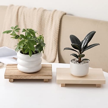 Small Wood Tray Pedestal for Farmhouse Decor