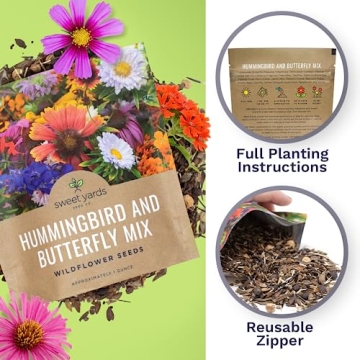 Wildflower Seeds Mix for Butterflies and Hummingbirds 7500+ Seeds