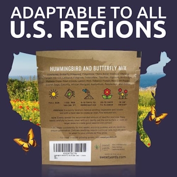 Wildflower Seeds Mix for Butterflies and Hummingbirds 7500+ Seeds