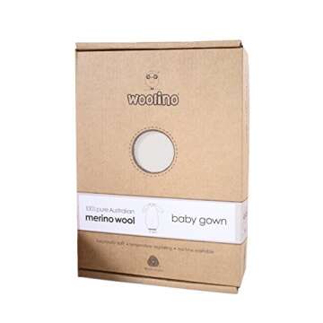 Woolino Infant Nightgown - 100% Superfine Merino Wool Baby Gowns - Newborn Sleeper Gown for Boy & Girl - 0-6 Months - Beige