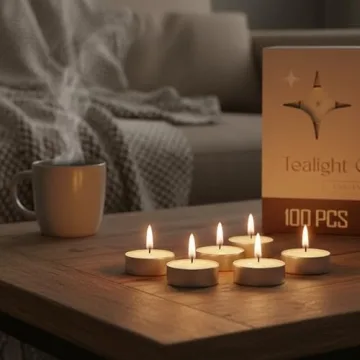 Leor & Lair 100 Pack Unscented Tea Light Candles