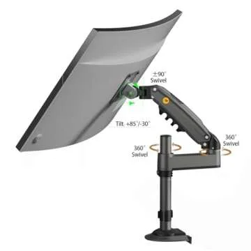 NB North Bayou Full Motion Monitor Desk Mount for Comfort