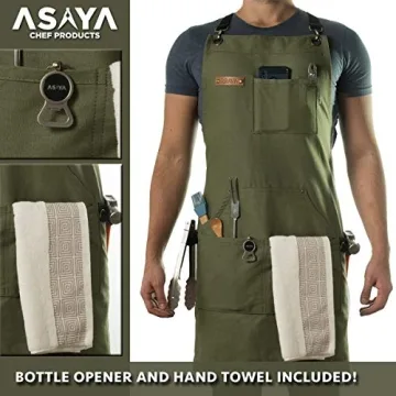 Durable Asaya Chef Apron with Pockets and Bottle Opener