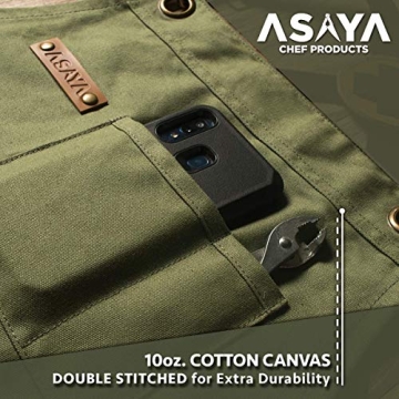 Durable Asaya Chef Apron with Pockets and Bottle Opener