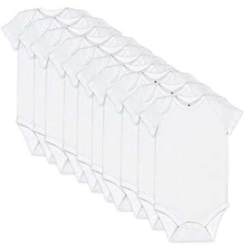 HonestBaby 10-Pack Short Sleeve Bodysuits One-Piece 100% Organic Cotton for Infant Baby Boys, Girls,...