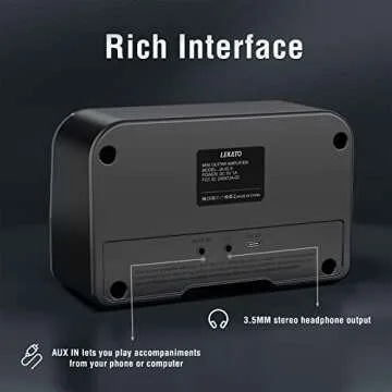 LEKATO Mini Guitar Amp Rechargeable Electric Guitar Amplifier 5W, Clean/Overdrive,Bluetooth Guitar Amp Portable Guitar Amp for Daily Practice,Black