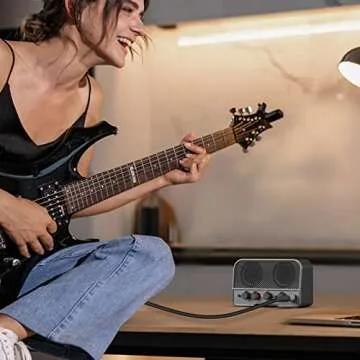 LEKATO Mini Guitar Amp Rechargeable Electric Guitar Amplifier 5W, Clean/Overdrive,Bluetooth Guitar Amp Portable Guitar Amp for Daily Practice,Black