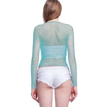 LEMON GIRL Women Lingerie Bodysuit Long Sleeve Sleepwear Babydoll Dress (Lightblue, onesize)