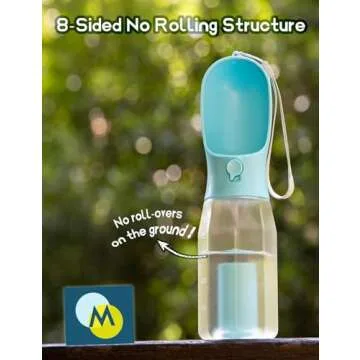 Portable Dog Water Bottle with 3-in-1 Features