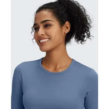 G4Free Womens Long Sleeve Tops Slim Fall Tshirt Gym Athletic Shirts Workout Tops Yoga Base Layer Bas...