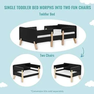 JPMA & Greenguard Gold Certified Dream On Me Osko Convertible Toddler Bed Made with Sustainable New Zealand Pinewood