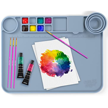 Silicone Craft Mat with Collapsible Cup for Artists and Crafters