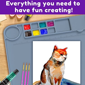 Silicone Craft Mat with Collapsible Cup for Artists and Crafters