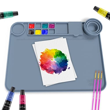 Silicone Craft Mat with Collapsible Cup for Artists and Crafters