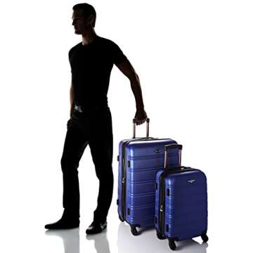 Rockland Melbourne Hardside Expandable Luggage with Spinner Wheels, Blue, 2 Piece (20/28)