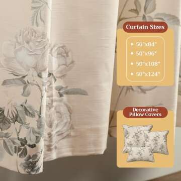 Maison d' Hermine 100% Cotton Curtain - 50"x84" Dove Grey Decorative Curtain - Aesthetic Curtains for Farmhouse, Kitchen & Bedroom - for Spring & Summer - Villette Collection