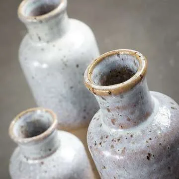 Sullivans White Tan Ceramic Vases for Farmhouse Decor