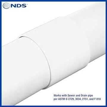 NDS 3P05 PVC S&D Coupling, 3-Inch, Hub X Hub Connection, for use with 3-Inch Sewer and Drain Pipe, White