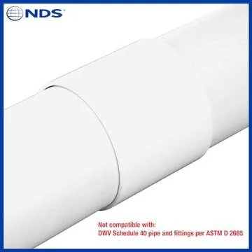 NDS 3P05 PVC S&D Coupling, 3-Inch, Hub X Hub Connection, for use with 3-Inch Sewer and Drain Pipe, White