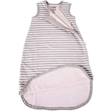 Woolino Merino Wool and Organic Cotton Baby Sleep Sack - 4 Season Classic Sleeping Bag for Baby - Two-Way Zipper Sleeping Bag - Infant Wearable Blanket - 6-18 Months - Earth