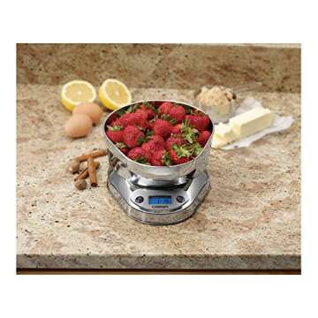 Cuisinart KML-KO3B Precision Chef Bowl Electronic Kitchen Scale, Silver, 2.5" x 7.4" x 9.25"