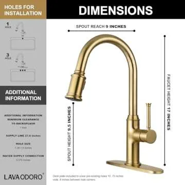 Lava Odoro Curtura Kitchen Faucet, Brushed Bronze Elegance