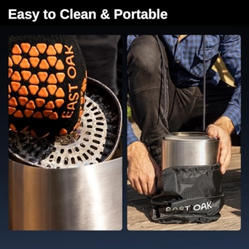 Stylish EAST OAK Smokeless Fire Pit for Outdoor Fun