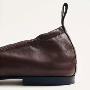 Riekhany Women Ballet Flats Square Toe Lace Up Bow Ballerina Shoes Cute Slip On Casual Comfortable Mary Jane Shoes Chocolate