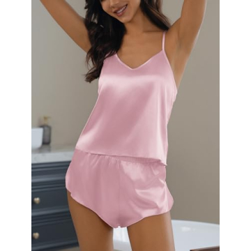 CUPSHE Silk Lingerie Women Sexy Sleepwear 2 Piece Set