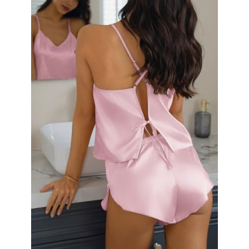 CUPSHE Silk Lingerie Women Sexy Sleepwear 2 Piece Set