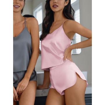 CUPSHE Silk Lingerie Women Sexy Sleepwear 2 Piece Set