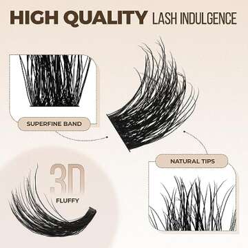 LASHVIEW Cluster Lashes Wispy Cluster Eyelash Extensions 3D DIY Lash Clusters 10-16mm Multilayered Eyelash Clusters, Reusable Fluffy Individual Lashes Cluster(ML 09)