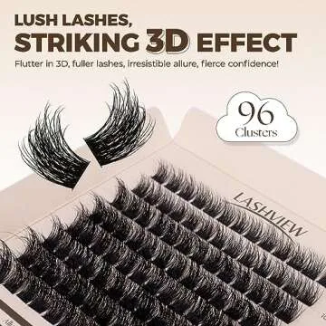 LASHVIEW Cluster Lashes Wispy Cluster Eyelash Extensions 3D DIY Lash Clusters 10-16mm Multilayered Eyelash Clusters, Reusable Fluffy Individual Lashes Cluster(ML 09)