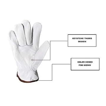 Strongarm Premium Goatskin Leather Welding & Work Gloves, for Welding, Construction, Industrial, Gardening, Mechanix, Driver 3-PK