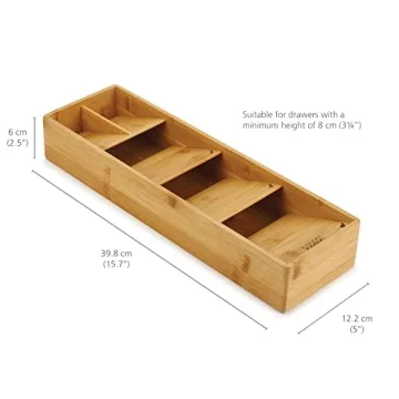 Compact Bamboo Utensil Organizer for Kitchen Drawers