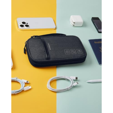 BAGSMART Black Cord Organizer for Travel Tech Essentials